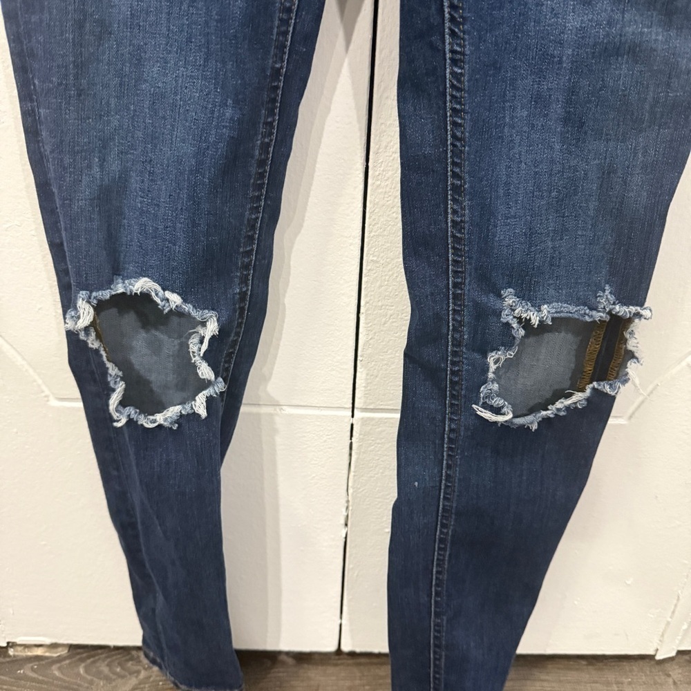 Free People High-Rise Busted Knee Skinny Jeans - Picture 3 of 10